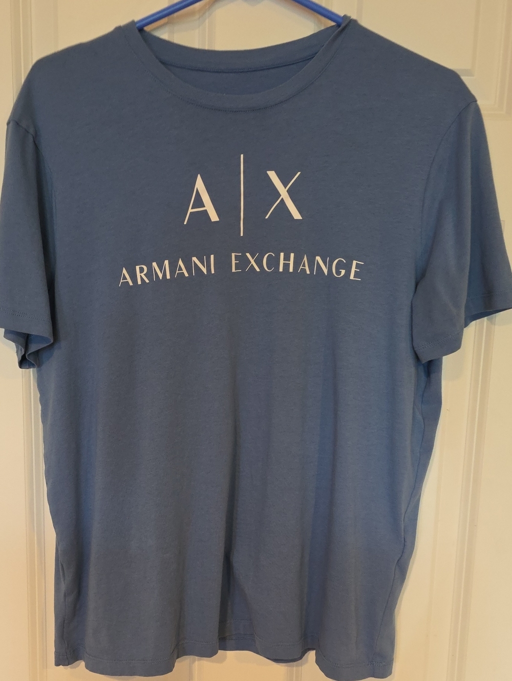 Armani Exchange Light Blue Logo Crew Neck Short Sleeve Tee